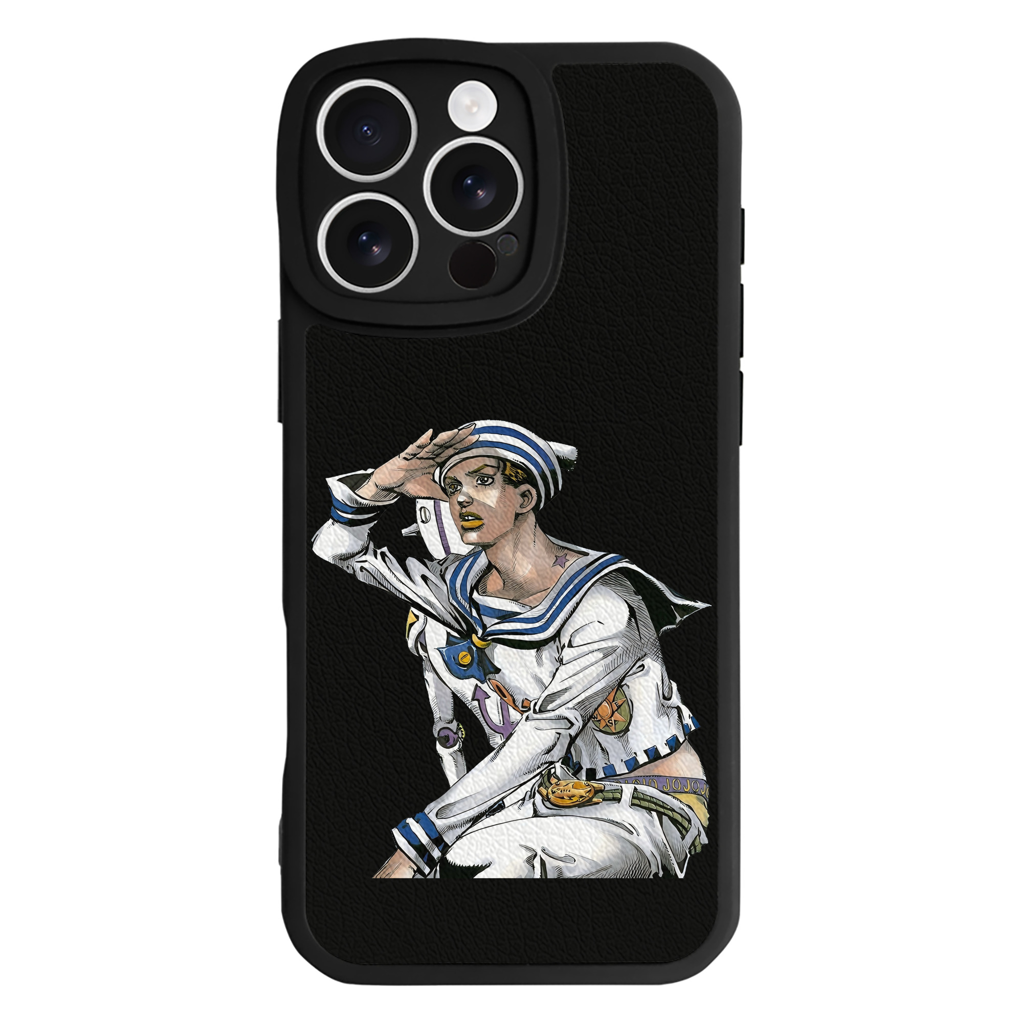 （画像用） ジョジョの奇妙な冒険 東方定助 JoJo's Bizarre Adventure Higashikata Josuke 【iPhone 16シリーズ対応】シリコンスマホケース（レザー調） 材質：シリコン